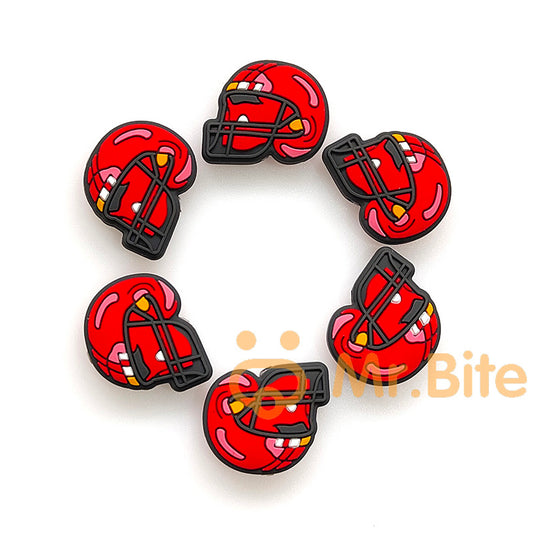 10-100Pcs American Football Helmet Beads 25*22*8mm