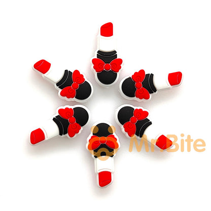 10-100Pcs Lipstick Silicone Focal Beads 18*35*8mm