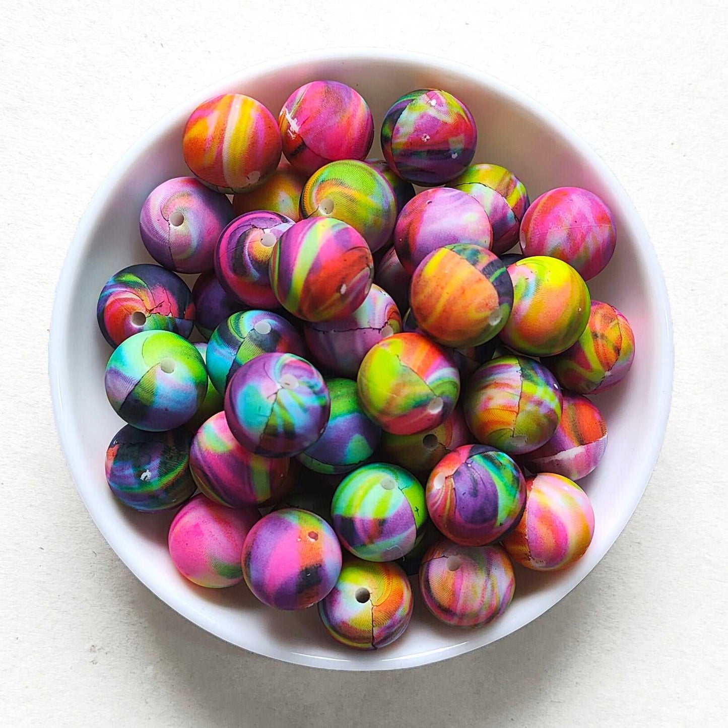 12/15mm Glaze Print Silicone Beads - Round - #122