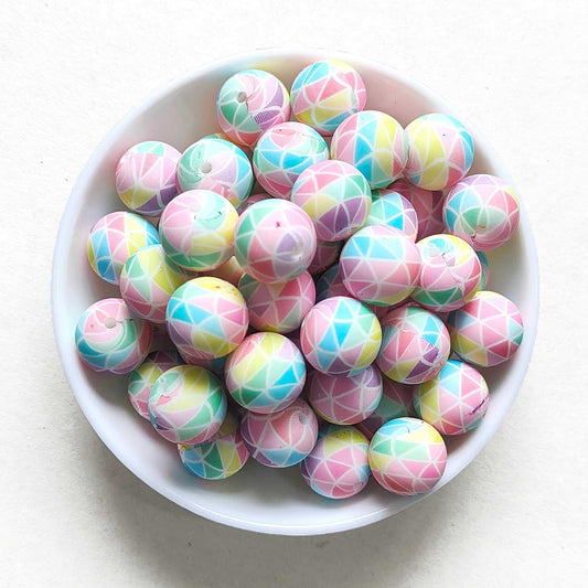 12/15mm Print Silicone Beads - Round - #124