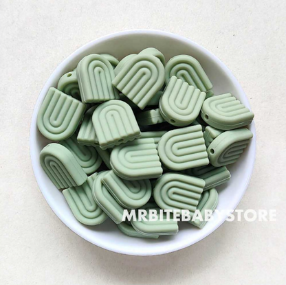 Rainbow Silicone Beads - 20*17mm