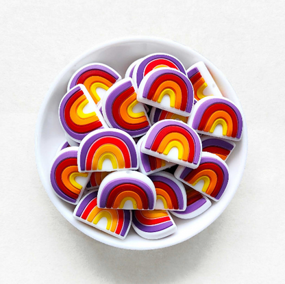 Rainbow Silicone Beads - 18*25mm