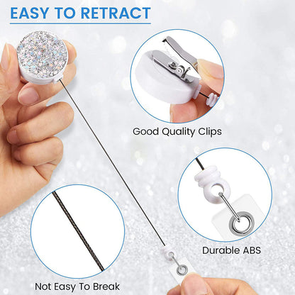 Glitter Retractable Badge Reel