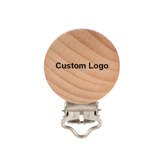 Beech Wood - Pacifier Clip 30mm