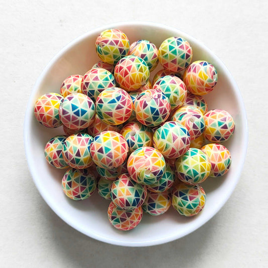 12/15mm Kaleidoscope Silicone Beads - Round - #131