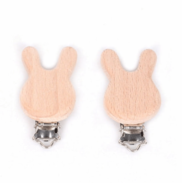 Wooden Animal Pacifier Clip
