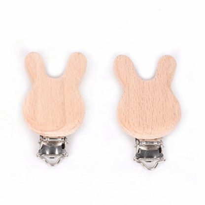 Wooden Animal Pacifier Clip