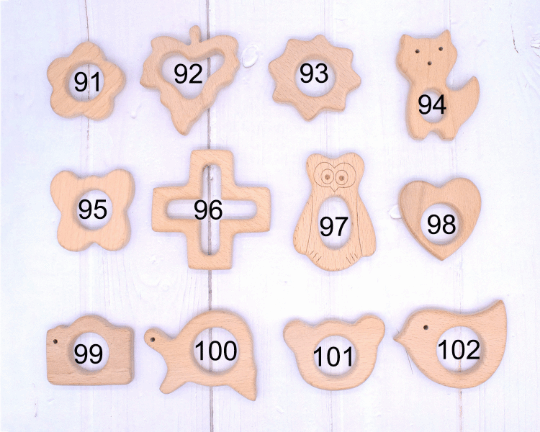 Organic Unfinished Wood Pendant /Beech Wooden Animal Toy