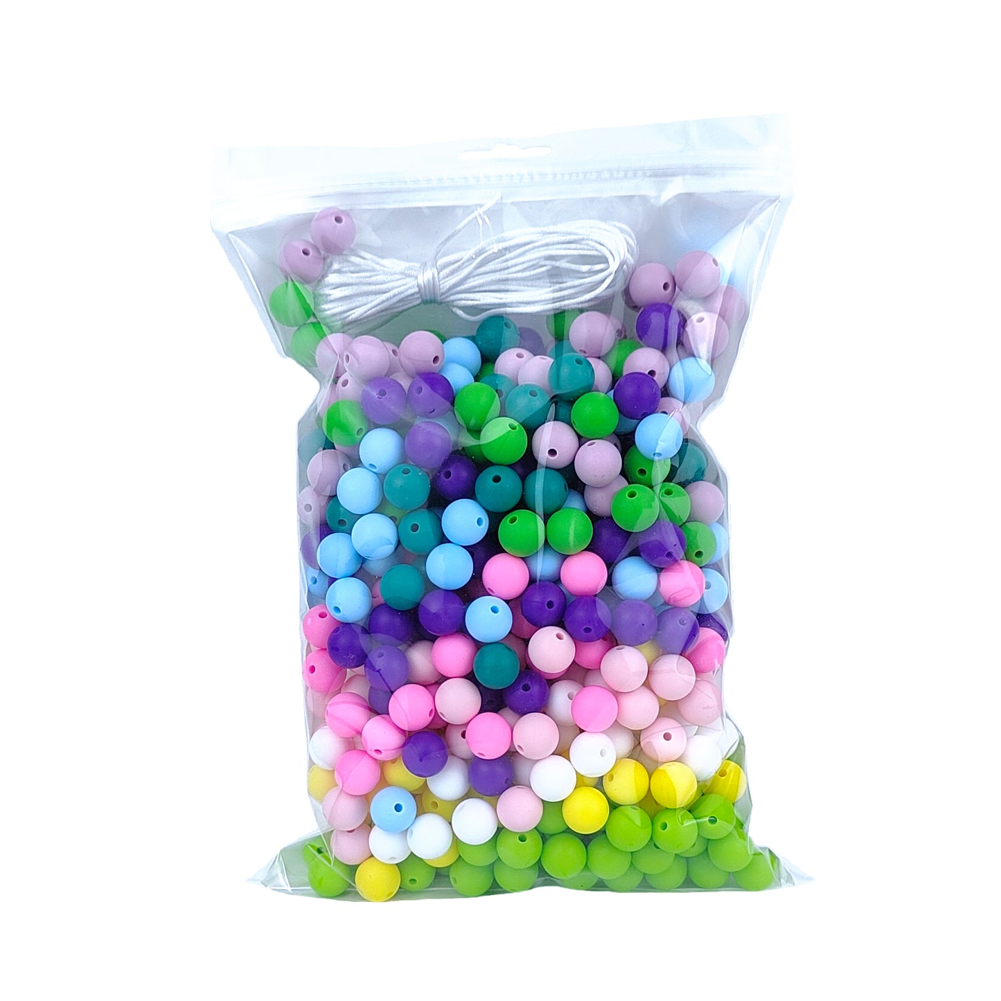 500Pcs 12mm Round Mixed Colors Silicone Beads