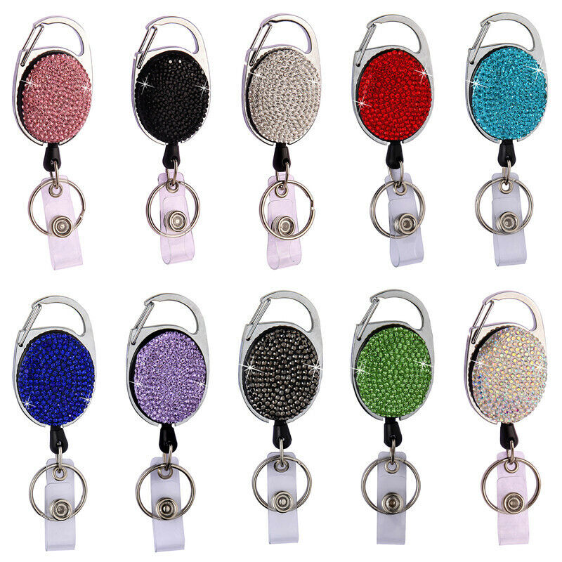 Crystal Retractable Swipe ID Badge Reel Clip