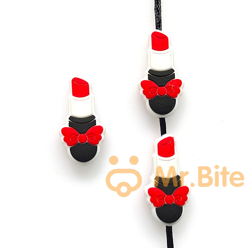 10-100Pcs Lipstick Silicone Focal Beads 18*35*8mm