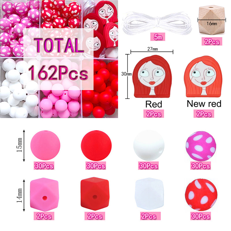 162Pcs Halloween Assorted Silicone Beads Kit