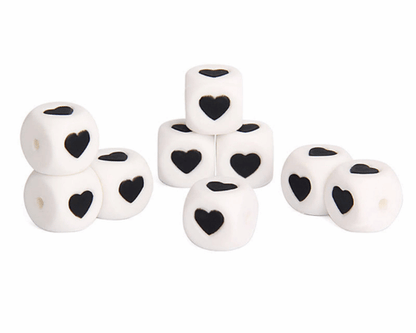 12mm Star&Heart Letter Beads - Square