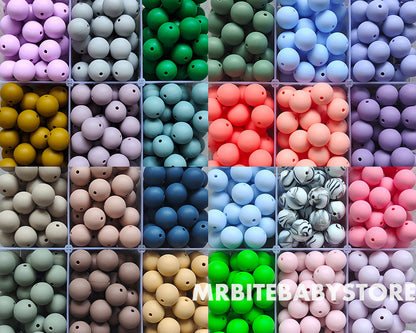 12/15mm Round Silicone Beads #98 - #119