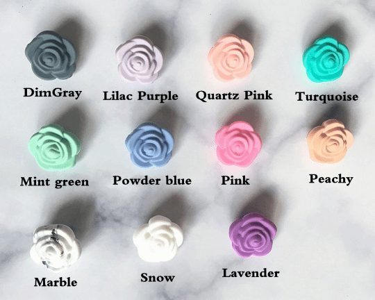 Mini Rose Flower Silicone Beads 20*20mm