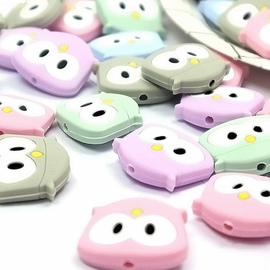 Owl Silicone Beads 3*2.6CM