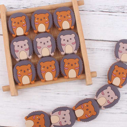 New - Hedgehog Silicone Beads - 34*30mm
