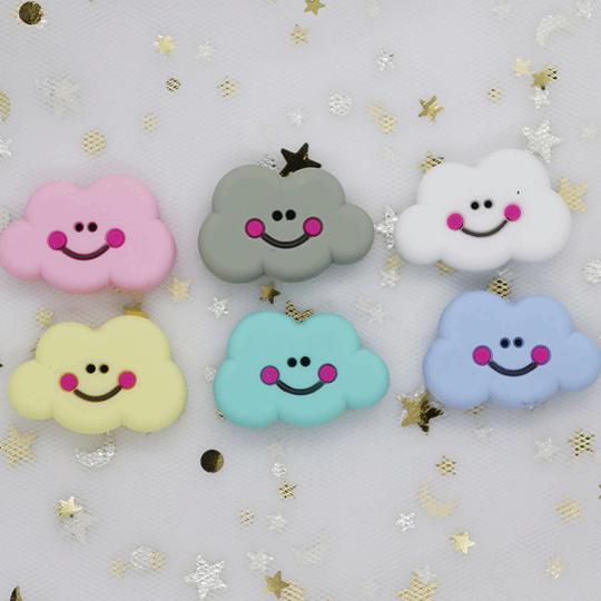 Cute Cloud Silicone Beads 30x20mm