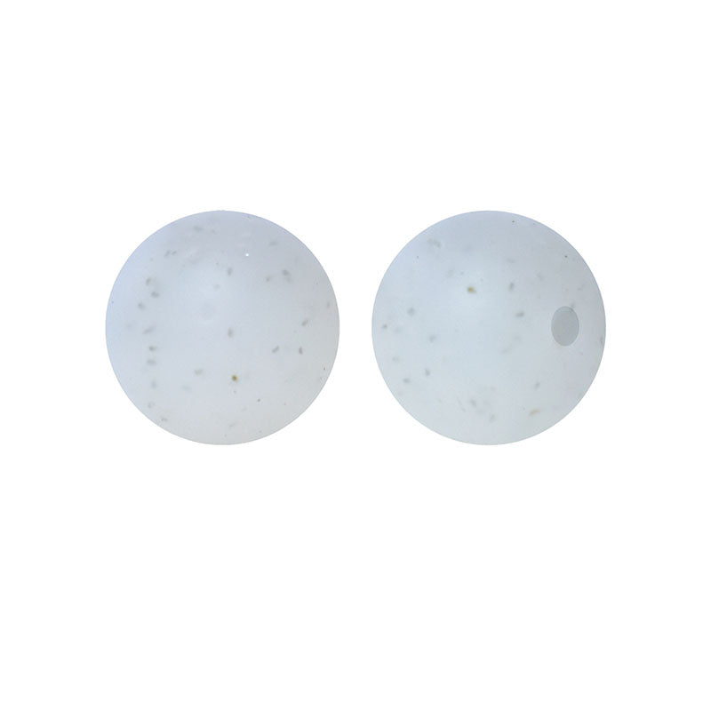 15mm Round Glitter Silicone Beads