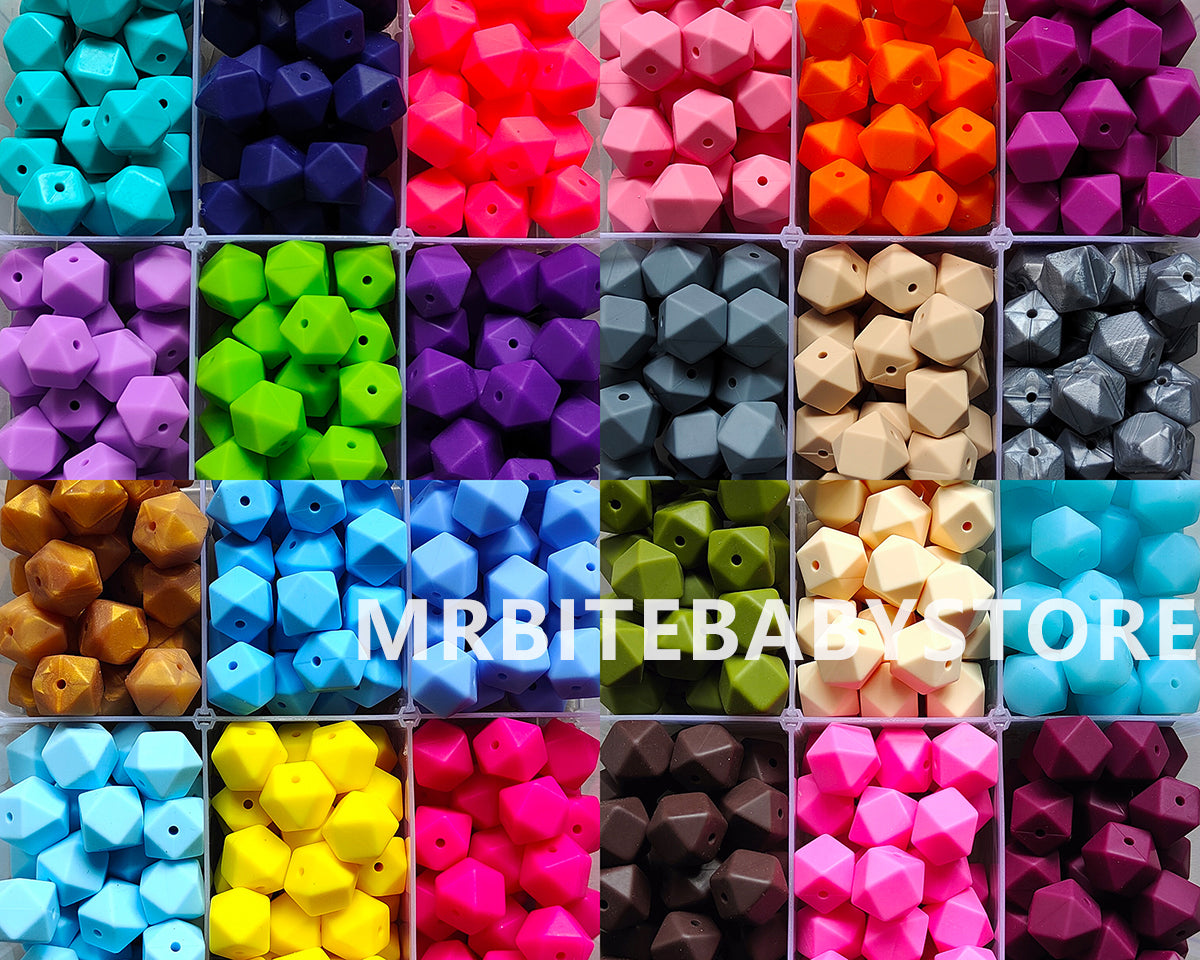 14/17mm Hexagon Silicone Beads #1 - #24