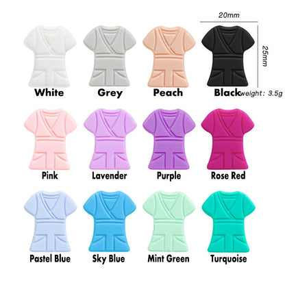 Nurse Scrub Tops Silicone Beads - 20*25mm