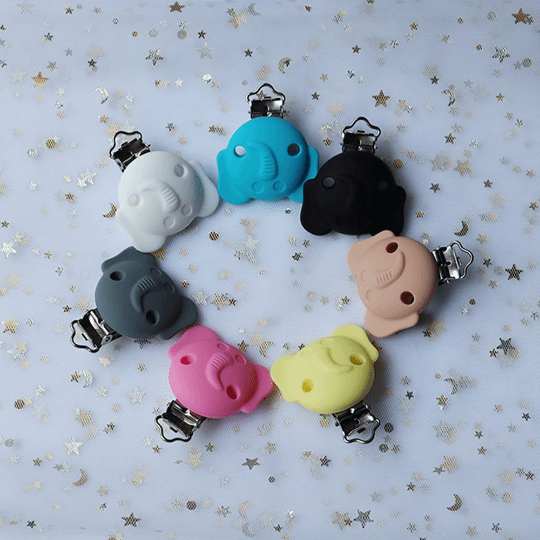 Elephant Silicone Pacifier Clips