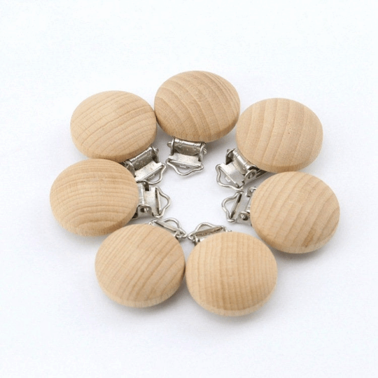 Beech Wood - Pacifier Clip 30mm
