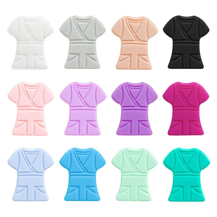 Nurse Scrub Tops Silicone Beads - 20*25mm