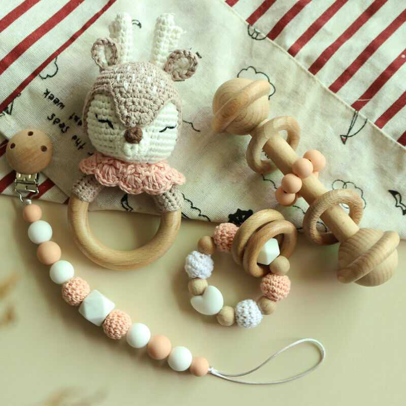 Deer Crochet Rattles Toys Set