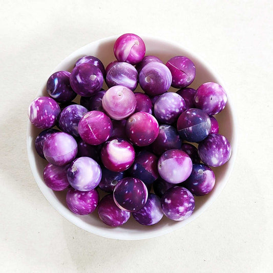 12/15mm Print Silicone Beads - Round - #25