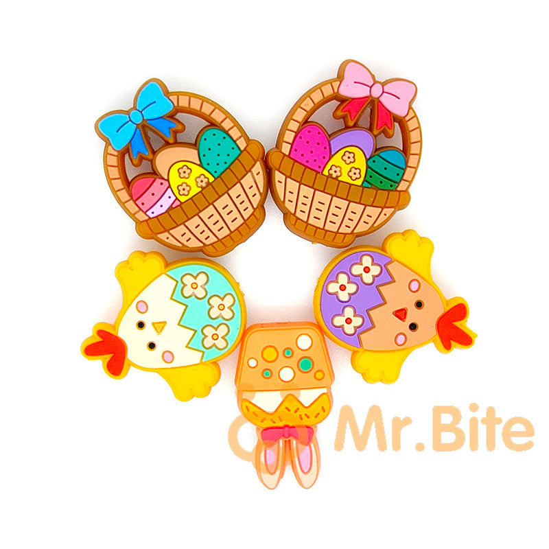 Easter Eggs Bunny Chicken Silicone Focal Beads