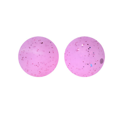 15mm Round Glitter Silicone Beads