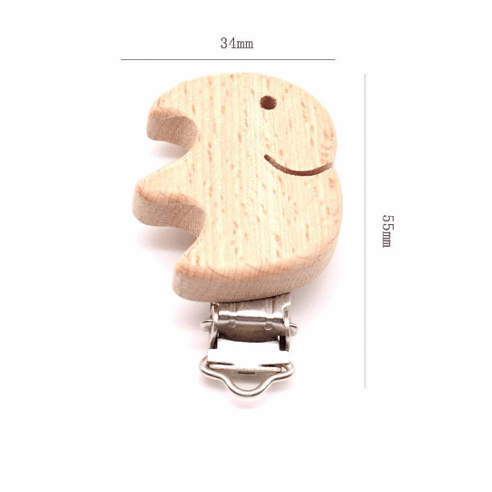 Elephant Beech Wooden Pacifier Clip