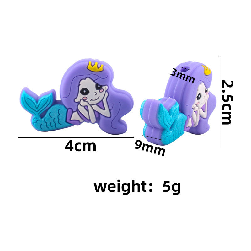 Mermaid Silicone Beads - 25*40mm