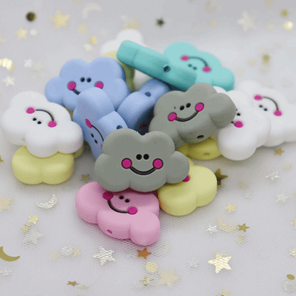 Cute Cloud Silicone Beads 30x20mm