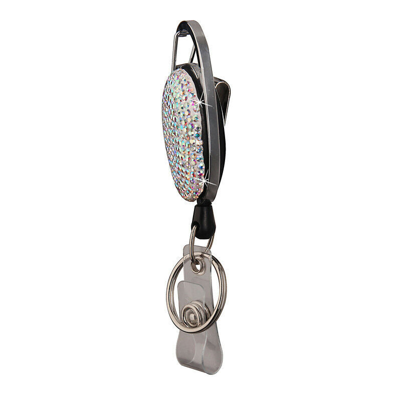 Crystal Retractable Swipe ID Badge Reel Clip