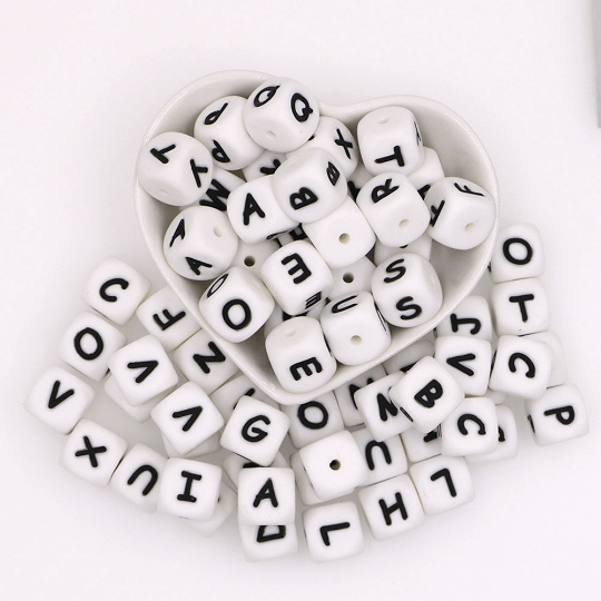Alphabet Silicone Letters Beads 12*12mm