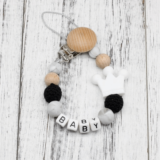 Crown Personalized Pacifier Chain