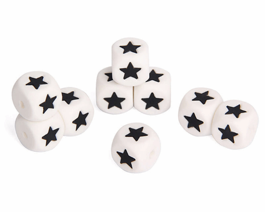 12mm Star&Heart Letter Beads - Square