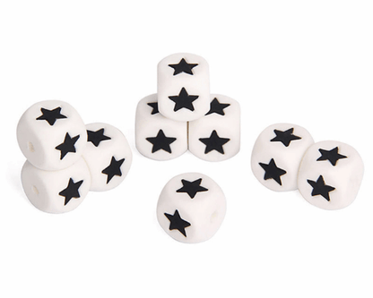 12mm Star&Heart Letter Beads - Square