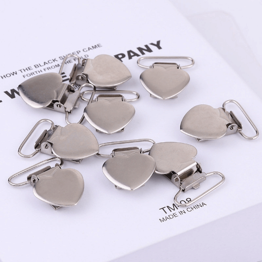 Love Heart Metal Pacifier Clips