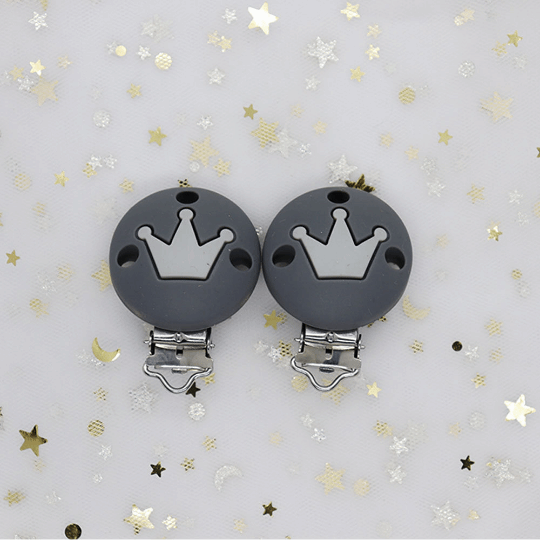 Crown Silicone Pacifier Clips
