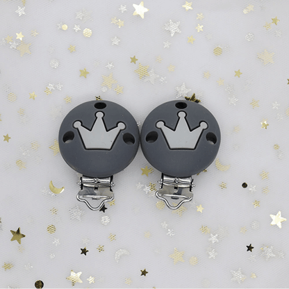 Crown Silicone Pacifier Clips