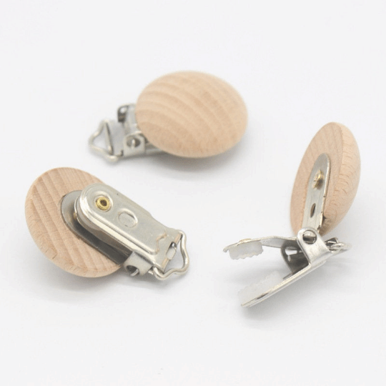 Beech Wood - Pacifier Clip 30mm