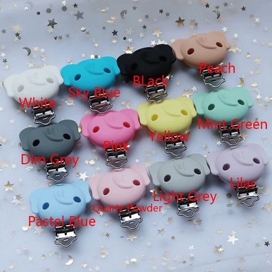 Elephant Silicone Pacifier Clips