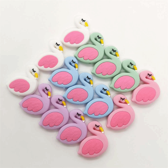 Flamingo Silicone Beads 30*29mm