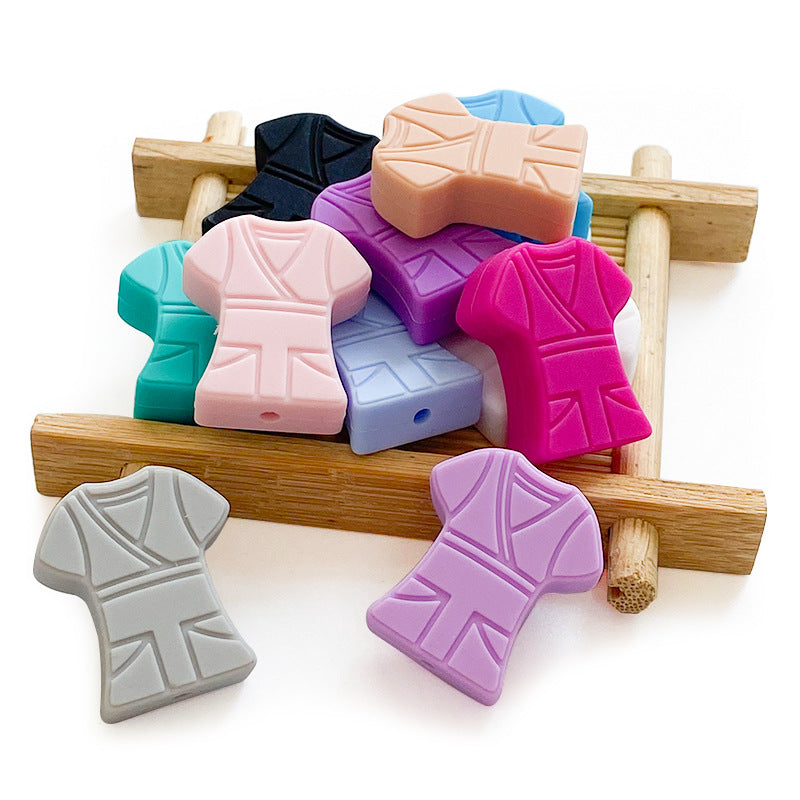 Nurse Scrub Tops Silicone Beads - 20*25mm