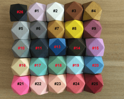 20MM Hexagon Painted Wooden Beads