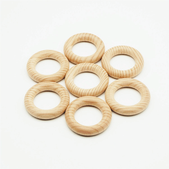 50MM BEECH Wooden Rings