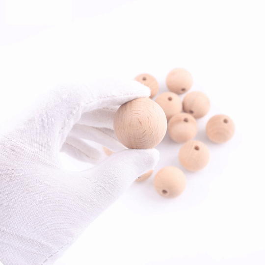 Beech Wood Beads - Hexagon/Round